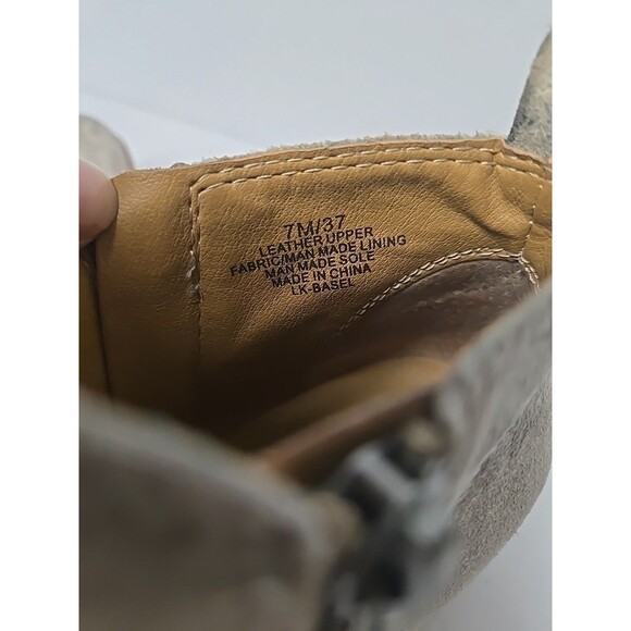 Lucky Brand Women's Grey Basel Leather Booties Gray Tan Green Snake Print 7M - Picture 7 of 11